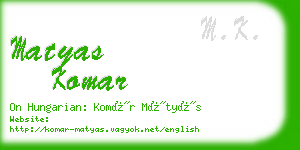 matyas komar business card